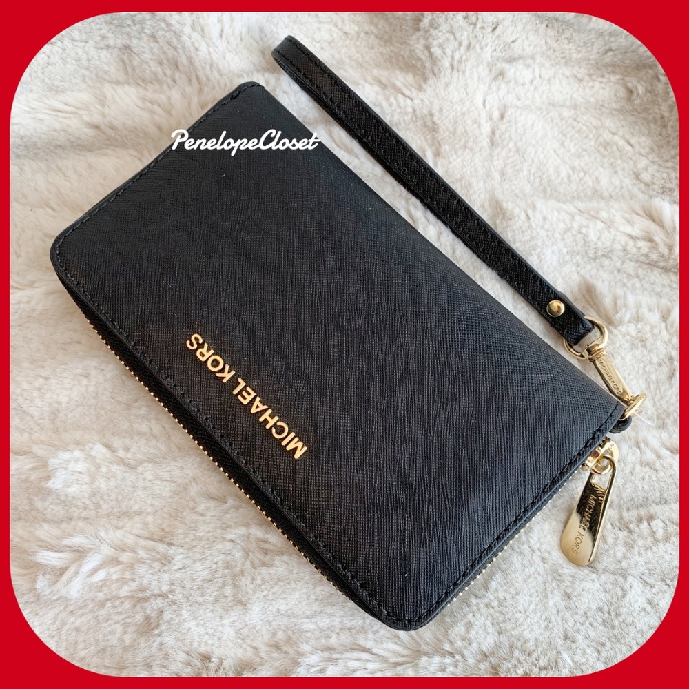 MICHAEL KORS JST MF WALLET WRISTLET BLACK